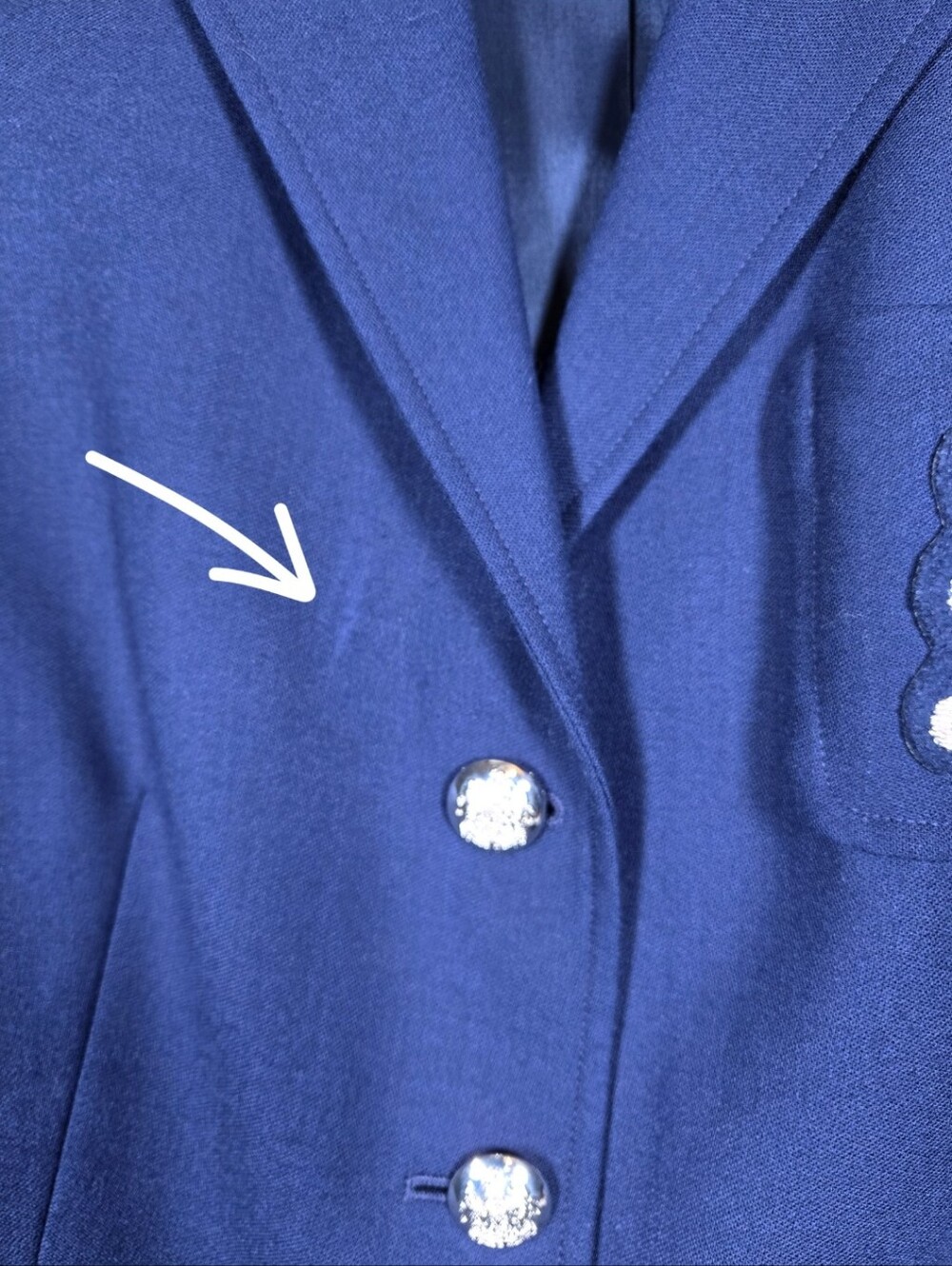 NEW Lauren Ralph Lauren Navy Blue Wool Blazer Jacket 12 Silver Buttons Crest - Picture 5 of 16